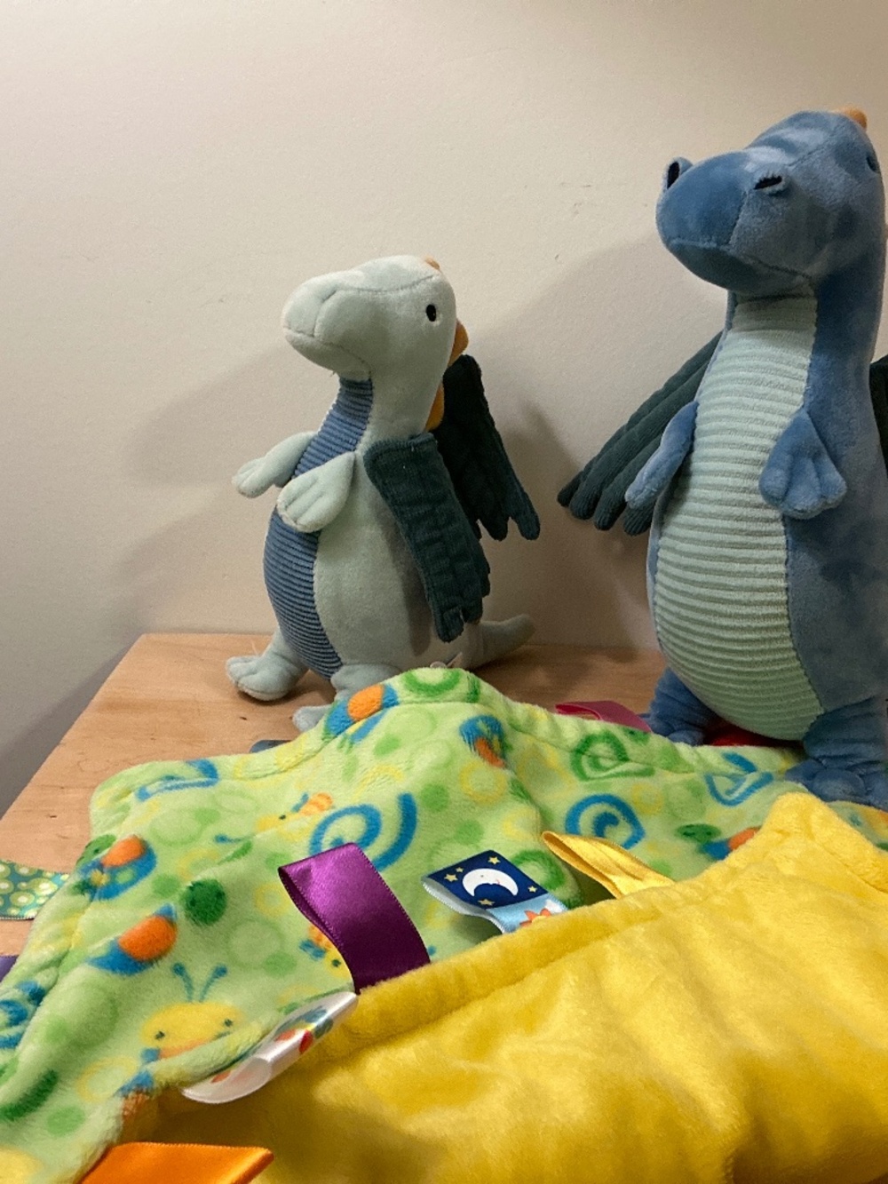 Pillow fort Dinosaur Plush Dolls set, with Taggies Blanket 12”